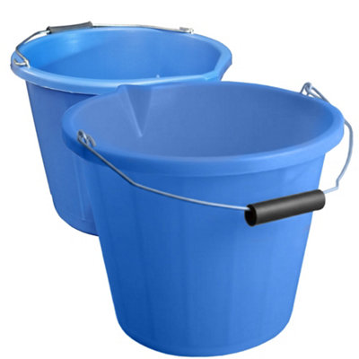 Blue Builders Bucket - 3 Gallon - 14 Litre with Metal Handle ...