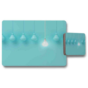 Blue Bulbs Placemat & Coaster Set / Default Title
