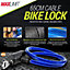 Blue Cable Bike Lock with Key - Bike Locks High Security Bike Chain Lock Bicycle Lock Cycle Lock for Bicycle Heavy Duty Bike Lock