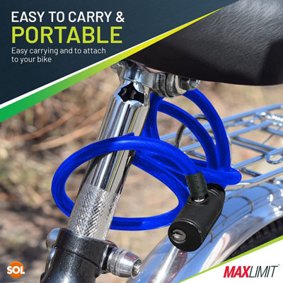 Blue Cable Bike Lock with Key Bike Locks High Security Bike Chain Lock Bicycle Lock Cycle