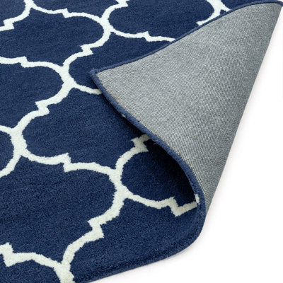 Blue Camel Luxurious Modern Geometric Handmade Rug For Living Room Bedroom & Dining Room-80cm X 150cm
