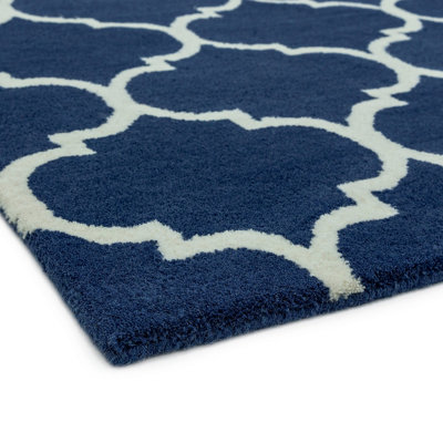 Blue Camel Luxurious Modern Geometric Handmade Rug For Living Room Bedroom & Dining Room-80cm X 150cm