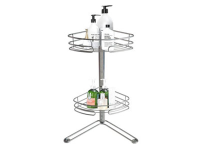 Blue Canyon 2 Tier Non Rust Corner Free Standing Shower Shelf Bathroom ...