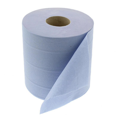 Blue Centrefeed Paper Roll 100M pack of 6 - 2ply Cleaning Towel Blue Roll