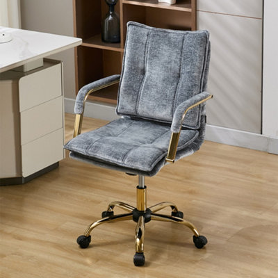 Blue Chenille Upholstered Office Chair