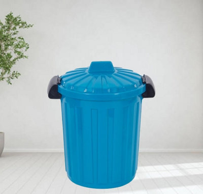 Blue Clip Top Storage Bin 25L Medium Waste Paper Bin Toy Storage Pet Food Tub