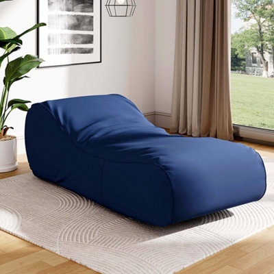 Blue Comfy Floor Chair Bed Lounger W 1800 x D 800 x H 650 mm