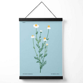 Blue Daisies Flower Market Minimalist Medium Poster with Black Hanger