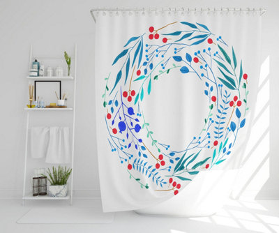 Blue Decorative Reath (Shower Curtain) / Default Title Price Comparisons | Compare The Build
