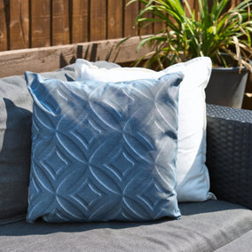 Blue Diamonds Outdoor Garden Cushion - 42 x 42cm