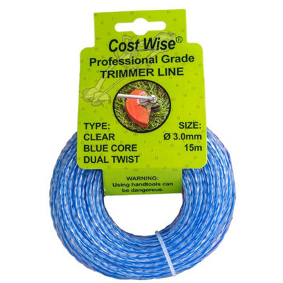 Blue Double Twist Strimmer Line 3mm x 15m Reinforced Dual Construction ...