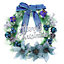 Blue Elegant Glittering Hanging Christmas Wreath with Mixed Decoration 30 cm