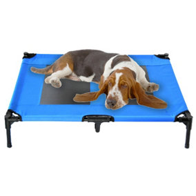 Blue Elevated Mesh Pet Bed Large