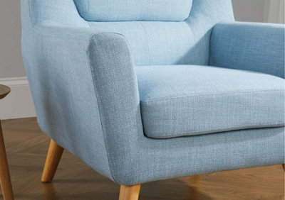 Blue Fabric Armchair Birlea Lambeth Duck Egg Easy Chair Scandinavian Retro