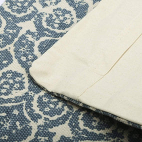 Blue Filigree Style Cotton Printed Cushion Cover - 45 x 45cm