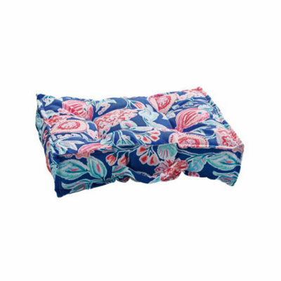 Blue Floral Garden Booster Cushion Floor Pillow or Furniture