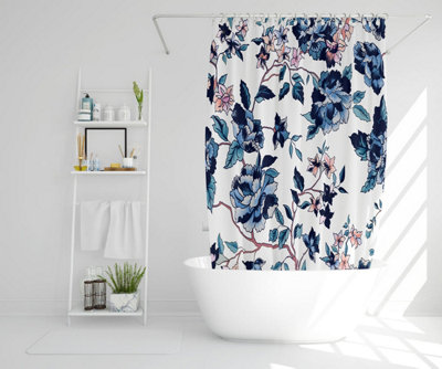 Blue Flower Illustrations (Shower Curtain) / Default Title