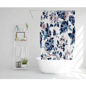 Blue Flower Illustrations (Shower Curtain) / Default Title