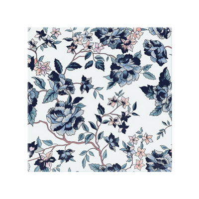 Blue Flower Illustrations Splash Back designer style