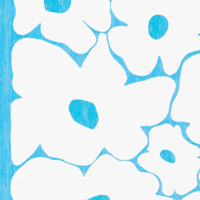 Blue Flower White Stone Non Slip Bath Mat - 3