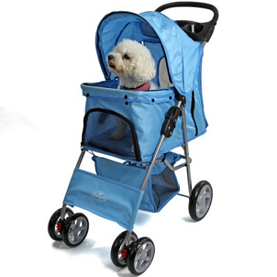 Blue Folding Pushchair Pet Stroller DIY at B Q