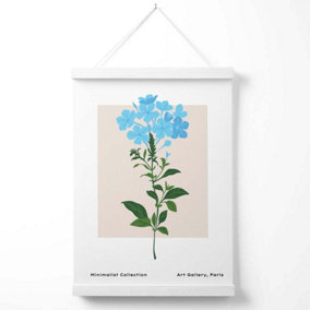 Blue Forget Me Not Flower Market Simplicity Poster with Hanger / 33cm / White