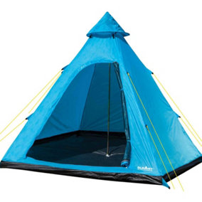 Blue Four Person Tipi Tent Camping - Outdoor Leisure