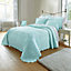 Blue Gabriella Bedspread - Machine Washable Bedding with Floral Design & Matelasse Weave - Size King, Measures 230 x 220cm