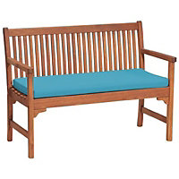 Blue Garden Bench Pad Outdoor Waterproof Fabric 2 Seater Furniture Swing Seat Cushion