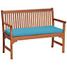 Blue Garden Bench Pad Outdoor Waterproof Fabric 2 Seater Furniture Swing Seat Cushion