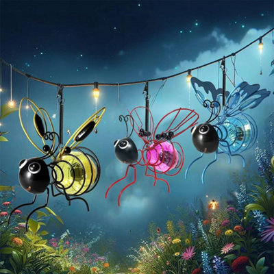 Blue Garden Decoration Hanging Luminous Simulation Insect Ornament