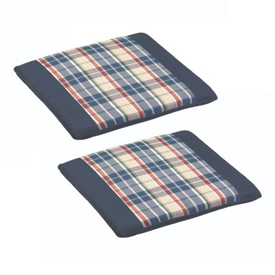 Blue Garden Seat Cushion Pad Pack of 2 DIY at B&Q