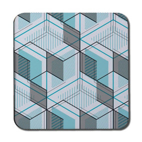 Blue Geometric Hexagons (Coaster) / Default Title