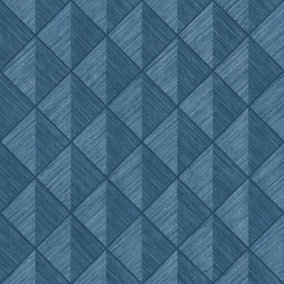 Blue Geometric Wallpaper Rasch Paste The Wall Vinyl Textured