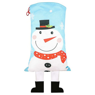 Blue Giant Snowman Children's Christmas Gift Sack 73cm x 50cm