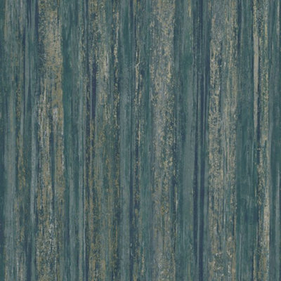 Blue Gold Stripe Wallpaper Textured Metallic Shimmer Vinyl Paste Wall Free Match