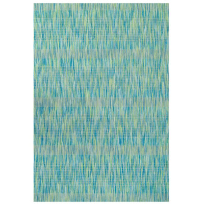 Blue Green Durable Soft Plastic Mottled Flatweave Indoor Outdoor Area Rug 160x230cm