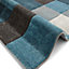 Blue/Grey Handmade Modern Easy to Clean Geometric Rug For Dining Room -120cm X 170cm