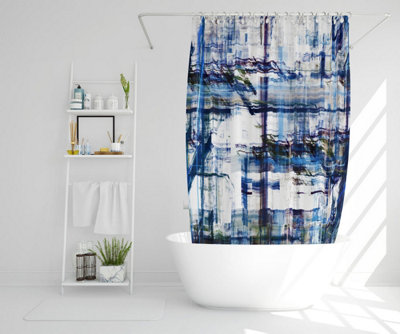 Blue Grunge Pattern (Shower Curtain) / Default Title Price Comparisons | Compare The Build