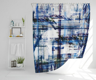Blue Grunge Pattern (Shower Curtain) / Default Title