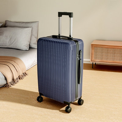 Blue Hardshell Spinner Wheel Luggage Travel Suitcase 28"