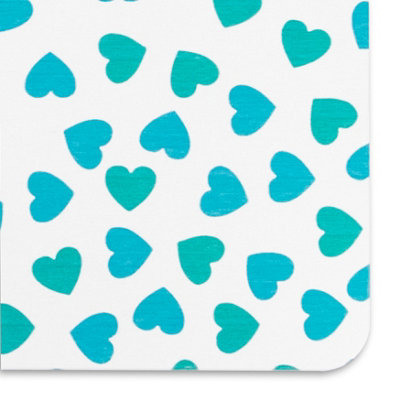 Blue Hearts White Stone Non Slip Bath Mat - 4