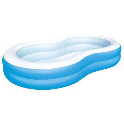 Blue Inflatable Family Pool - Bestway Big Lagoon 262x157x46 cm