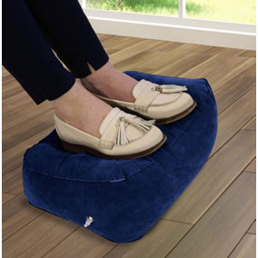 Blue Inflatable Foot Cushion - Lightweight Portable Supportive Cushion for Resting Tired or Swollen Legs & Feet - 15 x 35 x 27cm