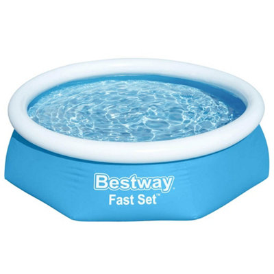 Blue Inflatable Swimming Pool Bestway Fast Set Round 244x66 cm 57265