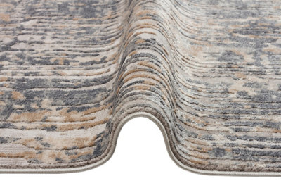 Blue Ivory Abstract Modern Rug Easy to clean Living Room Bedroom and Dining Room-200cm X 290cm