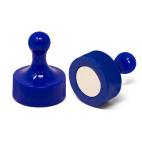Blue Jumbo Skittle Magnets for Fridge, Office, Whiteboard, Noticeboard, Filing Cabinet - 29mm dia x 38mm tall