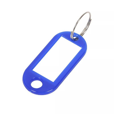 Blue Key Tags Pack of 50 Reusable Plastic Keyring Labels for Key ...