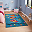 Blue Kids Modern Easy to Clean Animal Graphics Pictorial Rug For Dining Room-120cm X 170cm