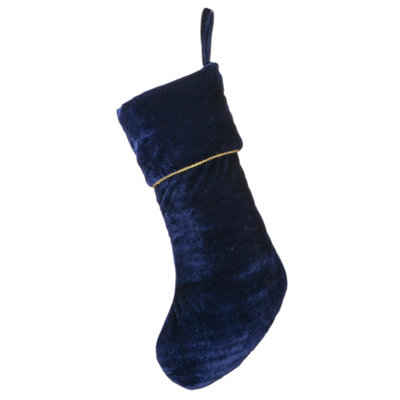 Blue Knightsbridge Velvet Xmas Gift Decoration Christmas Stocking